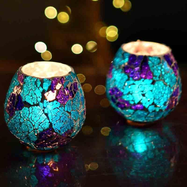 Buy Seashore Mosaic Candle Holder - Set Of Two Candle Holders from Vaaree