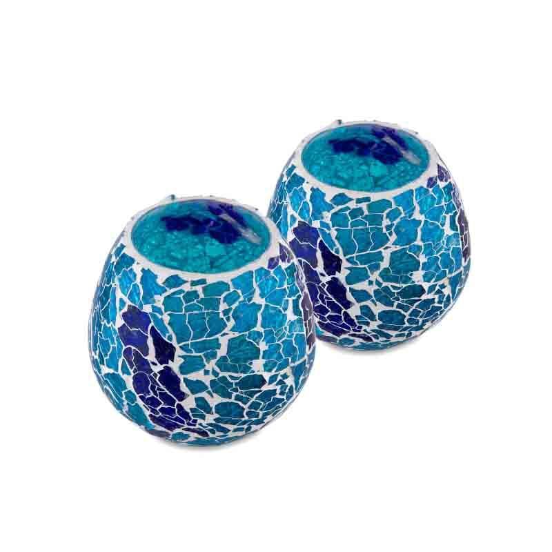 Buy Seashore Mosaic Candle Holder - Set Of Two Candle Holders from Vaaree