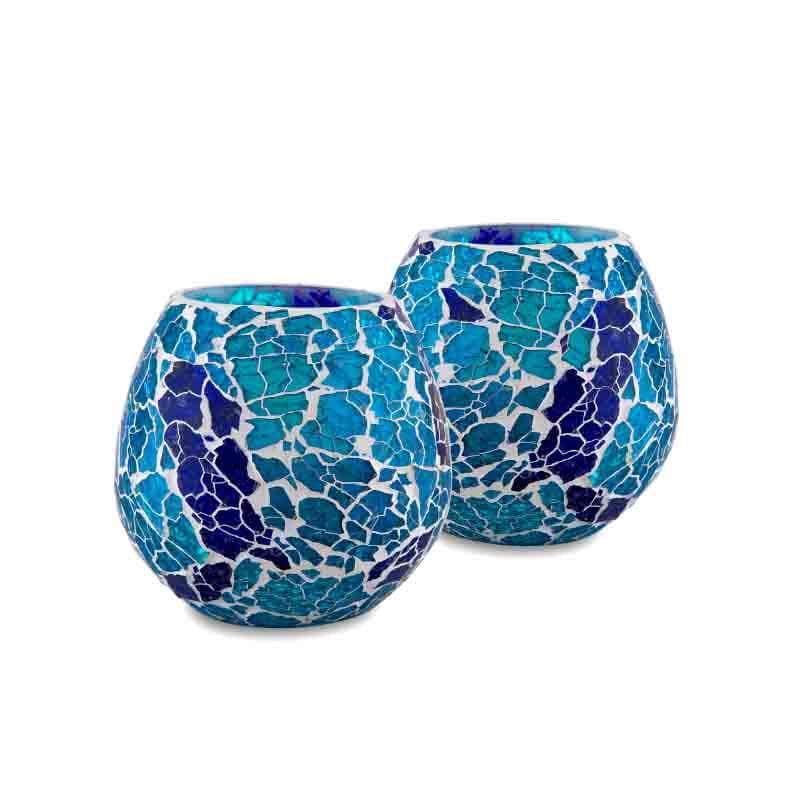 Buy Seashore Mosaic Candle Holder - Set Of Two Candle Holders from Vaaree