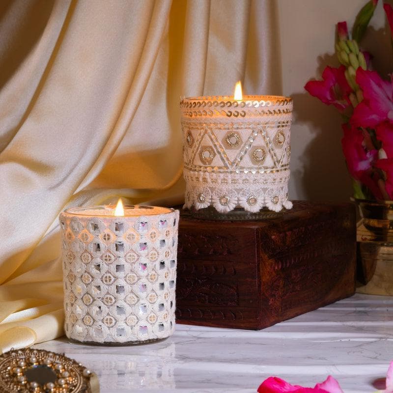 Buy Gratitude & Destiny Candles - Set Of 2 Candles from Vaaree