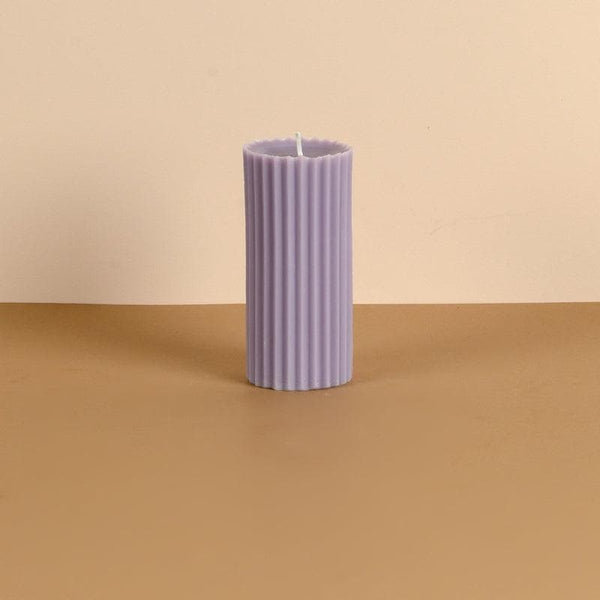 Buy Lavender Fields Ribbed Pillar Candle Candles from Vaaree