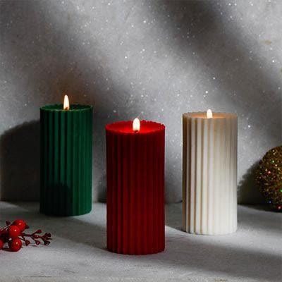 Buy Long Christmas Trio Pillar Candle- Set Of Three Candles from Vaaree