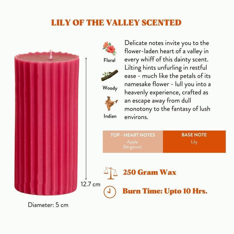 Buy Pink Meadows Ribbed Pillar Candle Candles from Vaaree