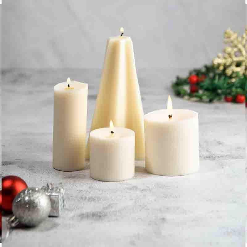 Buy White Delight Pillar Candle- Set Of Four Candles from Vaaree