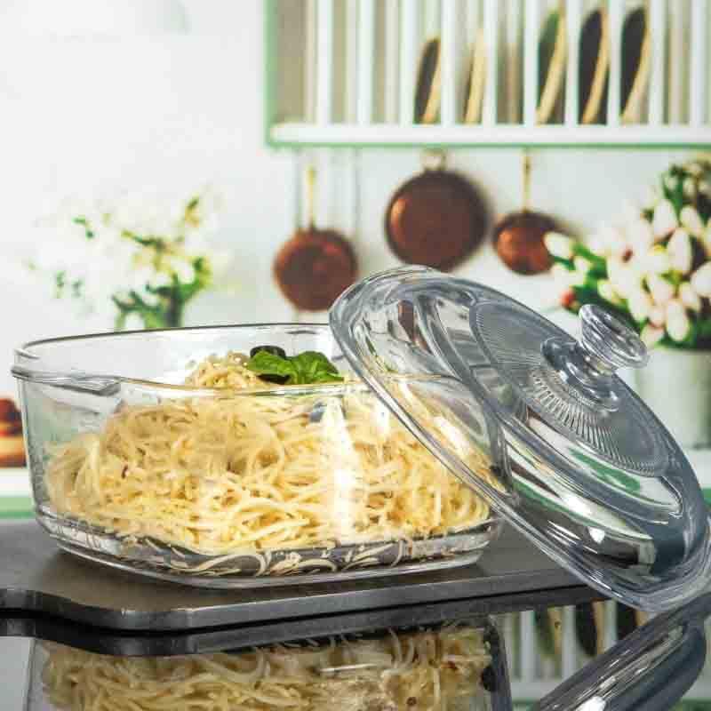 Buy Perika Glass Serving Pot (Square) Casserole from Vaaree