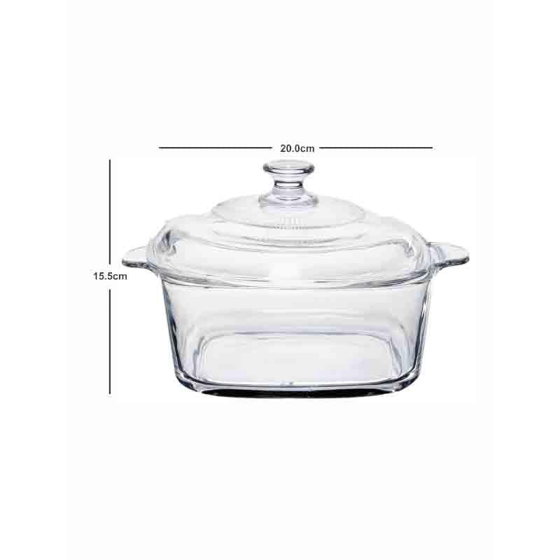 Buy Perika Glass Serving Pot (Square) Casserole from Vaaree