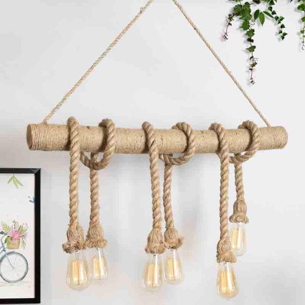 Ceiling Lamp - Amber Rope Chandelier