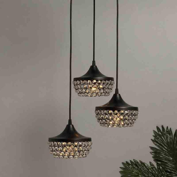 Ceiling Lamp - Crystal Crown Hanging Clustered Light