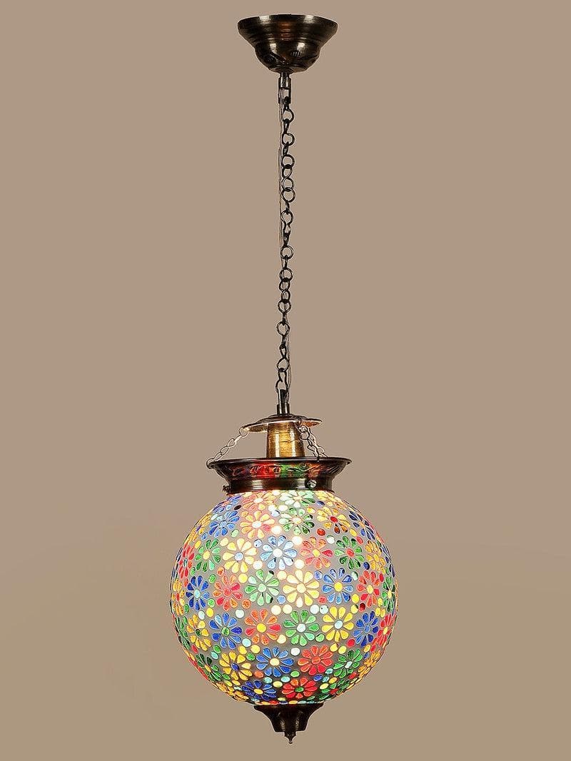 Ceiling Lamp - Floral Chrome Hanging Lamp