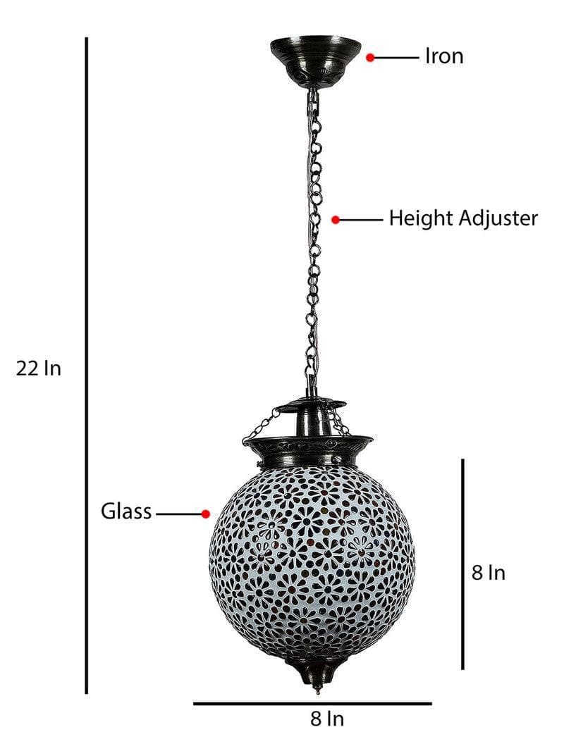 Ceiling Lamp - Floral Chrome Hanging Lamp