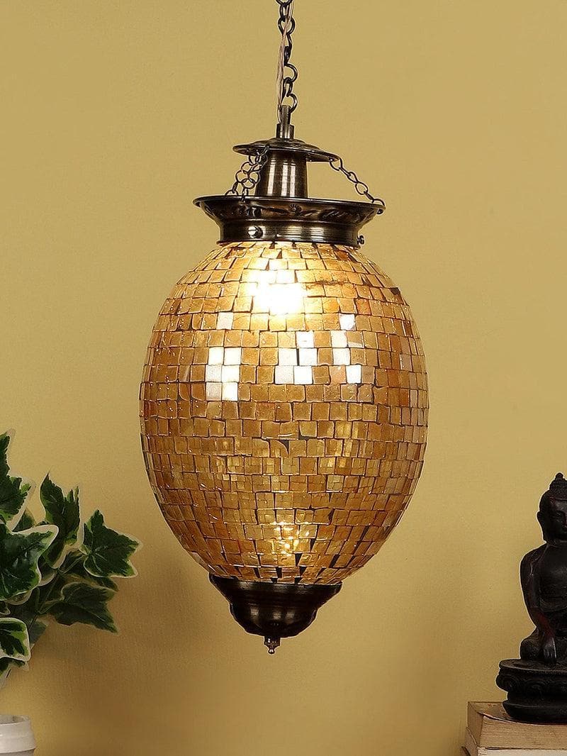 Buy Groove In Golden Hanging Lamp Ceiling Lamp from Vaaree