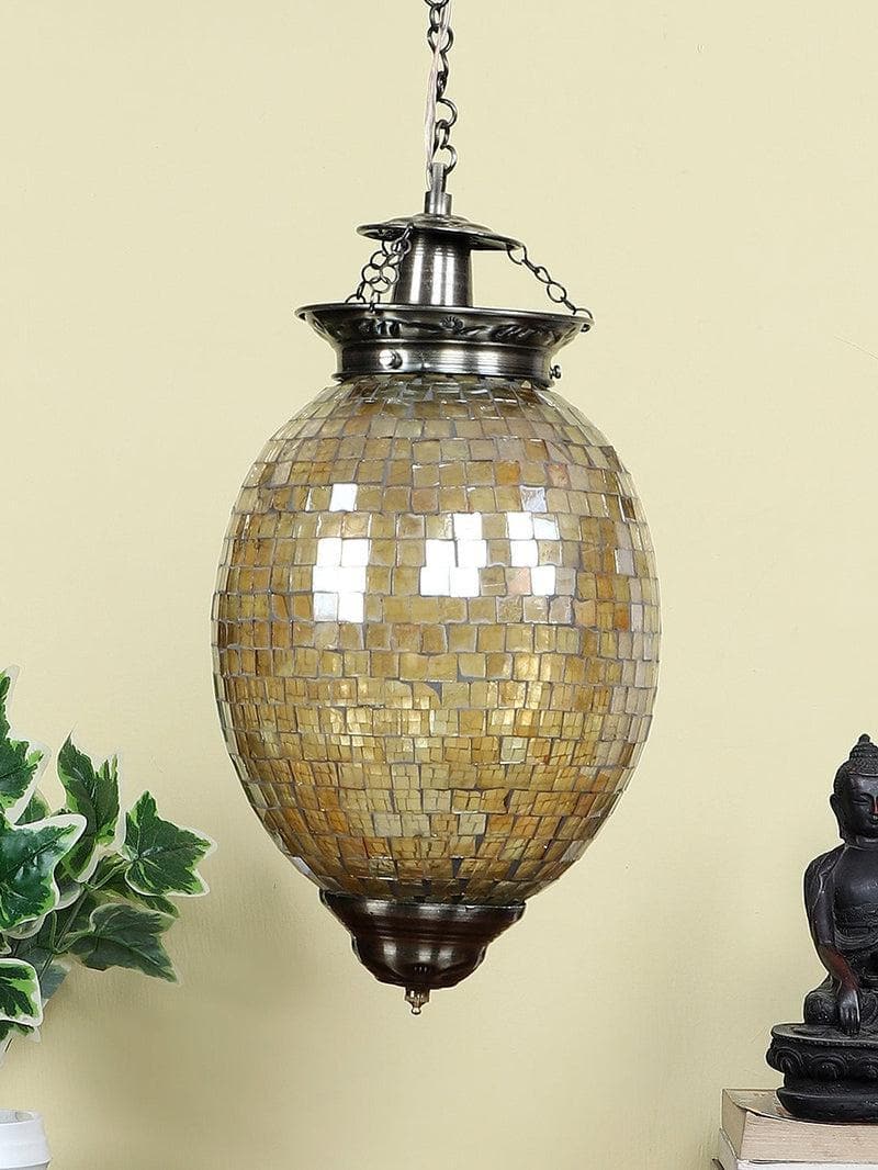 Buy Groove In Golden Hanging Lamp Ceiling Lamp from Vaaree