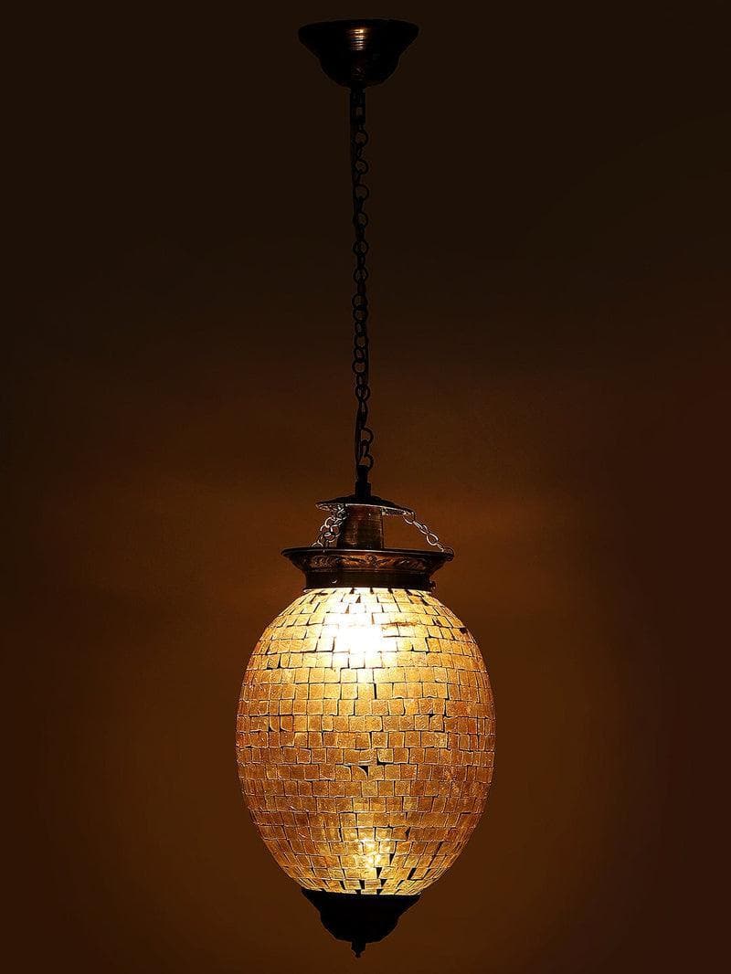 Buy Groove In Golden Hanging Lamp Ceiling Lamp from Vaaree