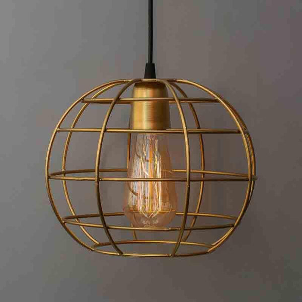 Buy Mesh Ball Hanging Lamp - Golden Ceiling Lamp from Vaaree