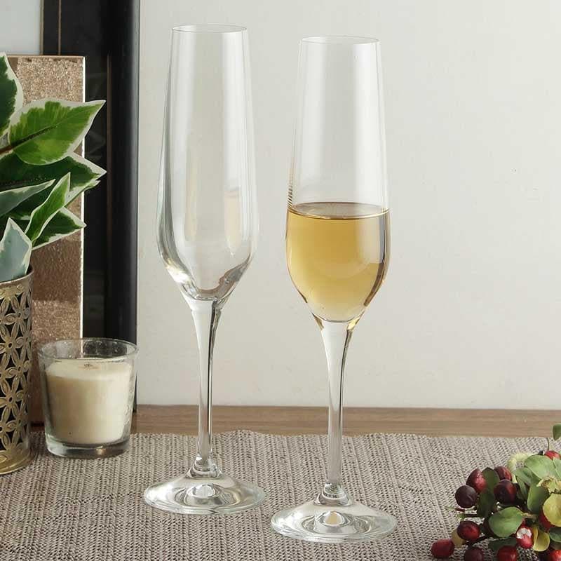 Buy Como Champagne Flute (190 ml) - Set Of Six Wine & Champagne Glasses from Vaaree