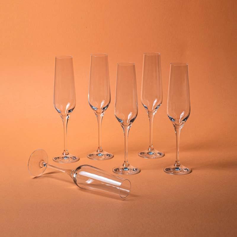 Buy Como Champagne Flute (190 ml) - Set Of Six Wine & Champagne Glasses from Vaaree