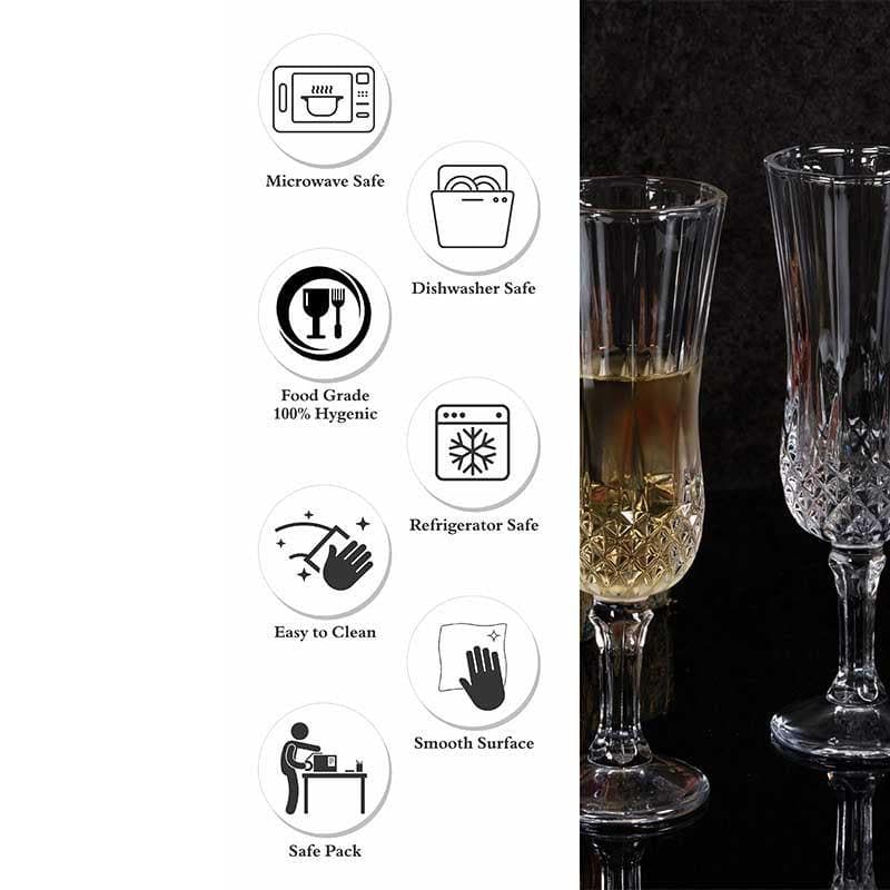 Buy Madeira Champagne Glass (160 ml ) - Set of Six Wine & Champagne Glasses from Vaaree