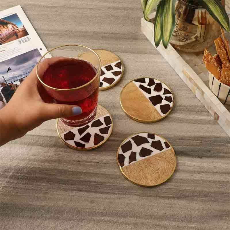 Buy Animal Print Wooden Coaster - Set Of Four Coasters from Vaaree