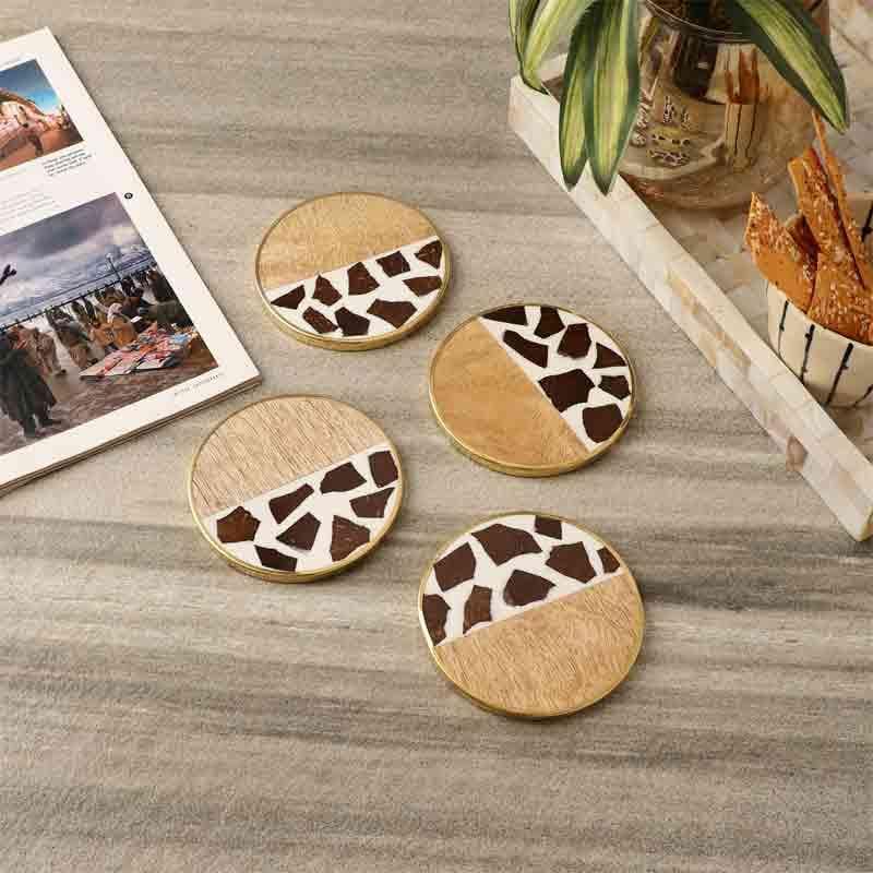 Buy Animal Print Wooden Coaster - Set Of Four Coasters from Vaaree