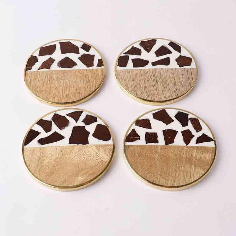 Buy Animal Print Wooden Coaster - Set Of Four Coasters from Vaaree