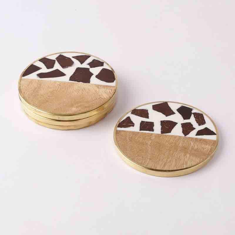 Buy Animal Print Wooden Coaster - Set Of Four Coasters from Vaaree