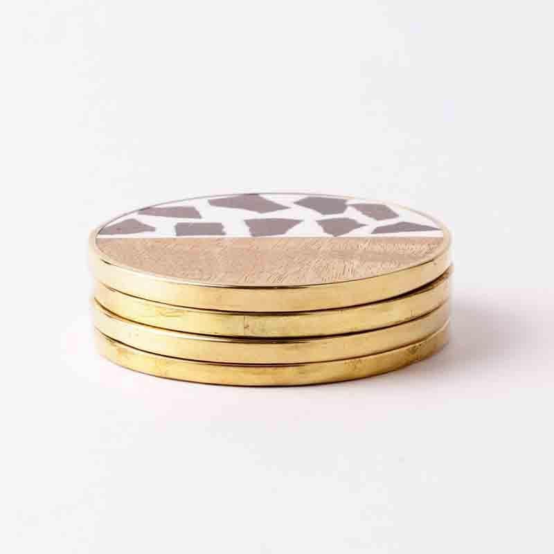 Buy Animal Print Wooden Coaster - Set Of Four Coasters from Vaaree