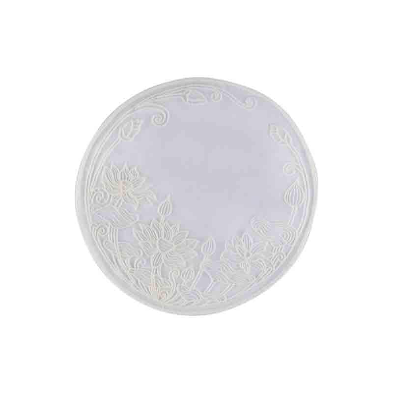 Buy Embroidered French Doily Lotus Coasters - Set Of Six Coasters from Vaaree