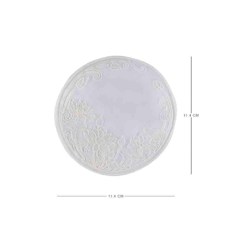 Buy Embroidered French Doily Lotus Coasters - Set Of Six Coasters from Vaaree