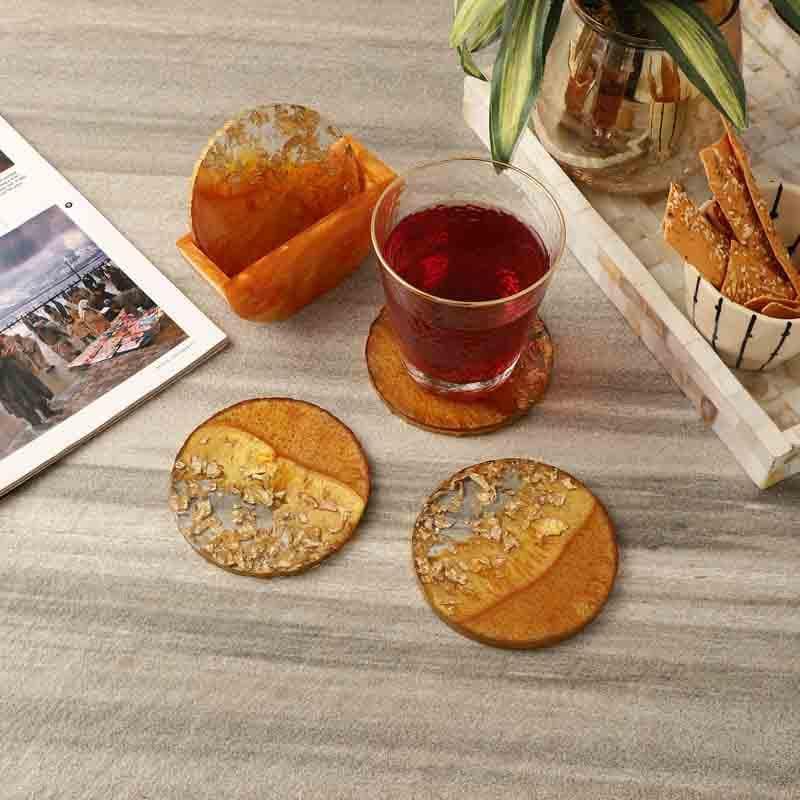 Coaster - Gold Martini Coaster - Set Of Four