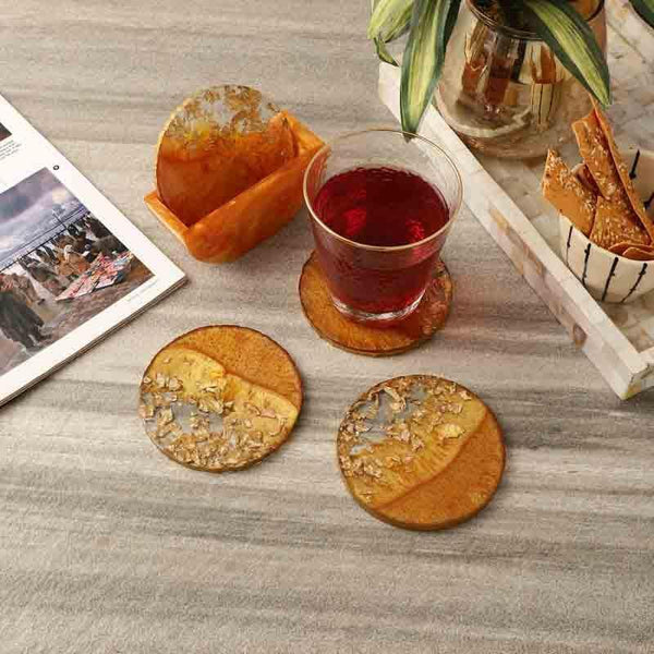 Coaster - Gold Martini Coaster - Set Of Four