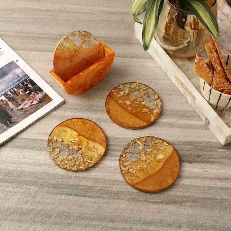 Buy Gold Martini Coaster - Set Of Four Coasters from Vaaree