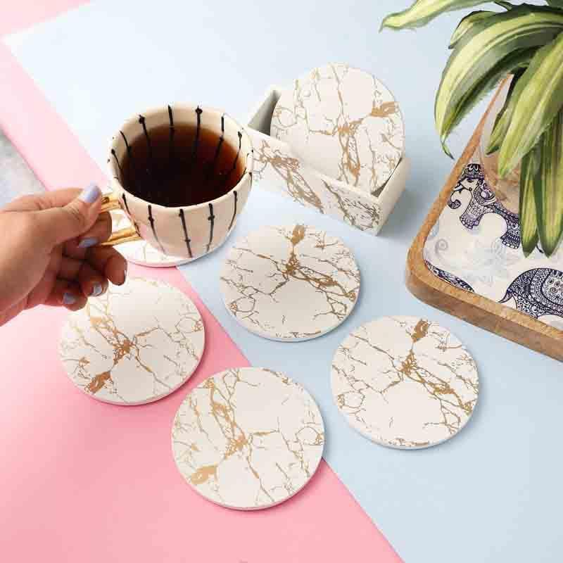 Buy Harmony Textured Coaster - Set Of Six Coasters from Vaaree