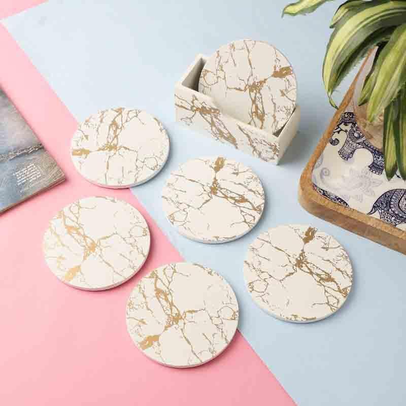 Buy Harmony Textured Coaster - Set Of Six Coasters from Vaaree