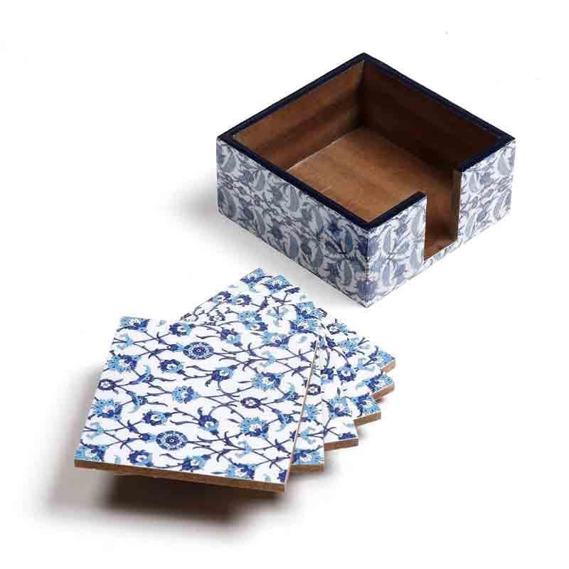 Coaster - Indigo Florets Coasters - Set Of Four