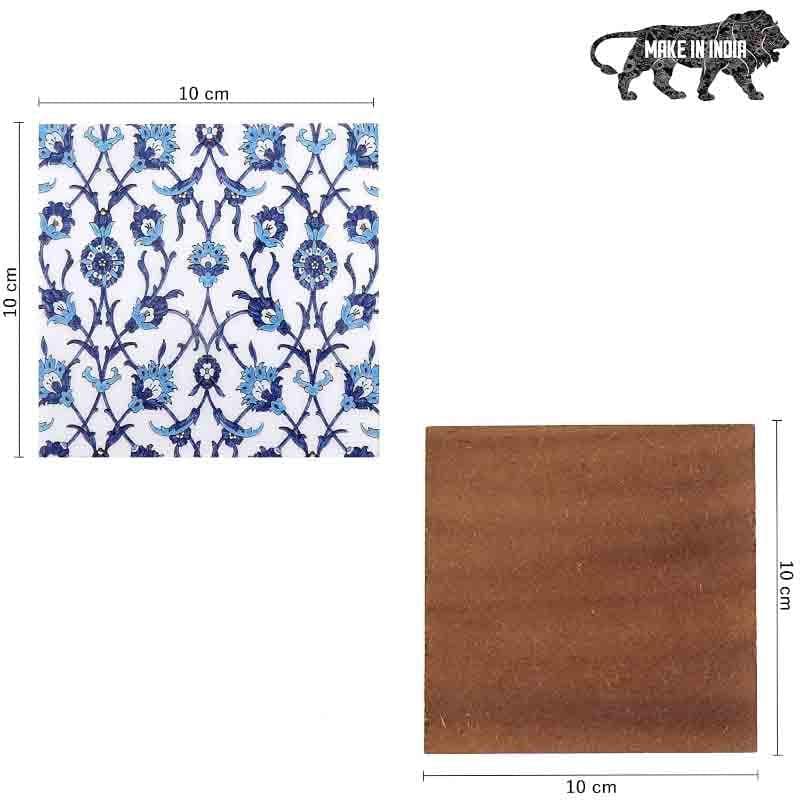 Buy Indigo Florets Coasters - Set Of Four Coasters from Vaaree