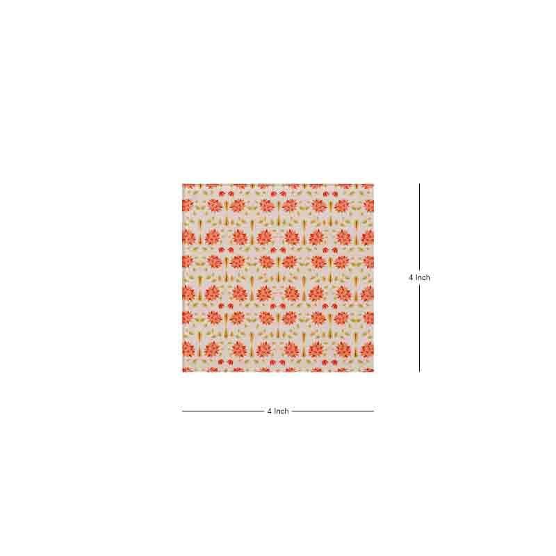 Buy Magnate Mughal Floral White Square Coasters - Set Of Four Coasters from Vaaree