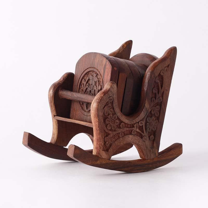 Coaster - Rocking Chair Carved Coaster - Set Of Six