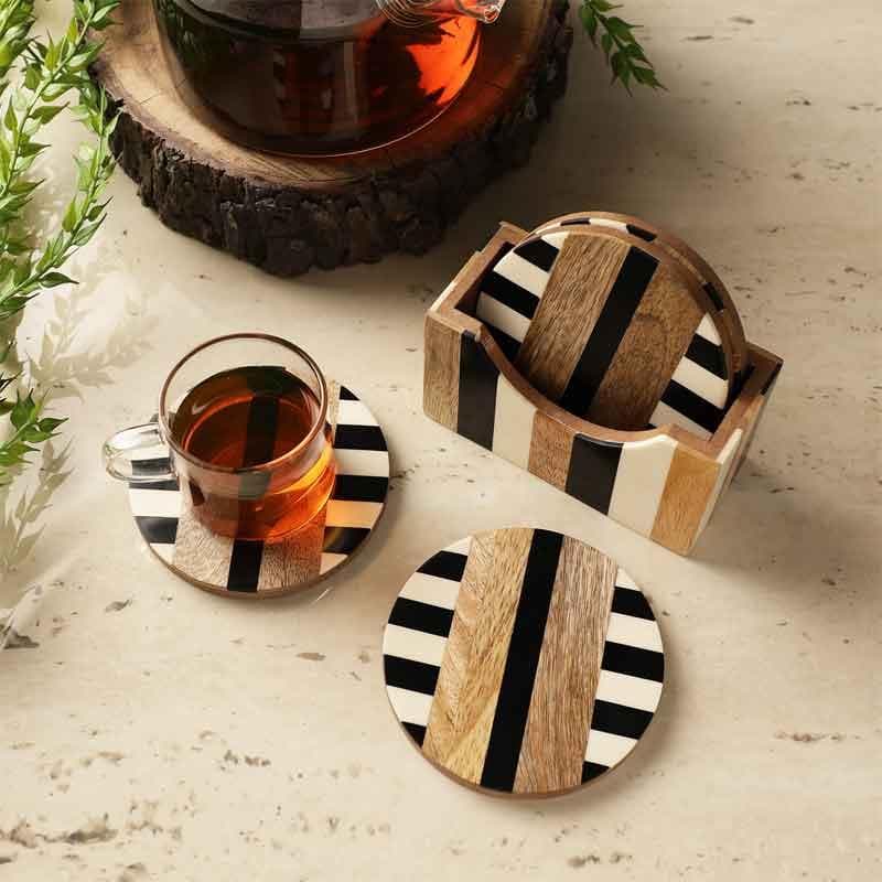 Buy Strippy Striped Coaster - Set Of Four Coasters from Vaaree