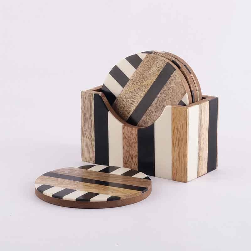 Buy Strippy Striped Coaster - Set Of Four Coasters from Vaaree