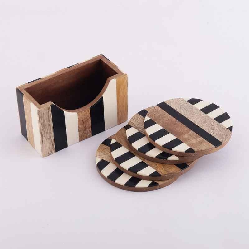 Buy Strippy Striped Coaster - Set Of Four Coasters from Vaaree