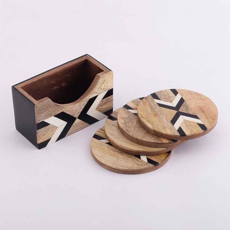 Buy Teer Wooden Coaster - Set Of Four Coasters from Vaaree