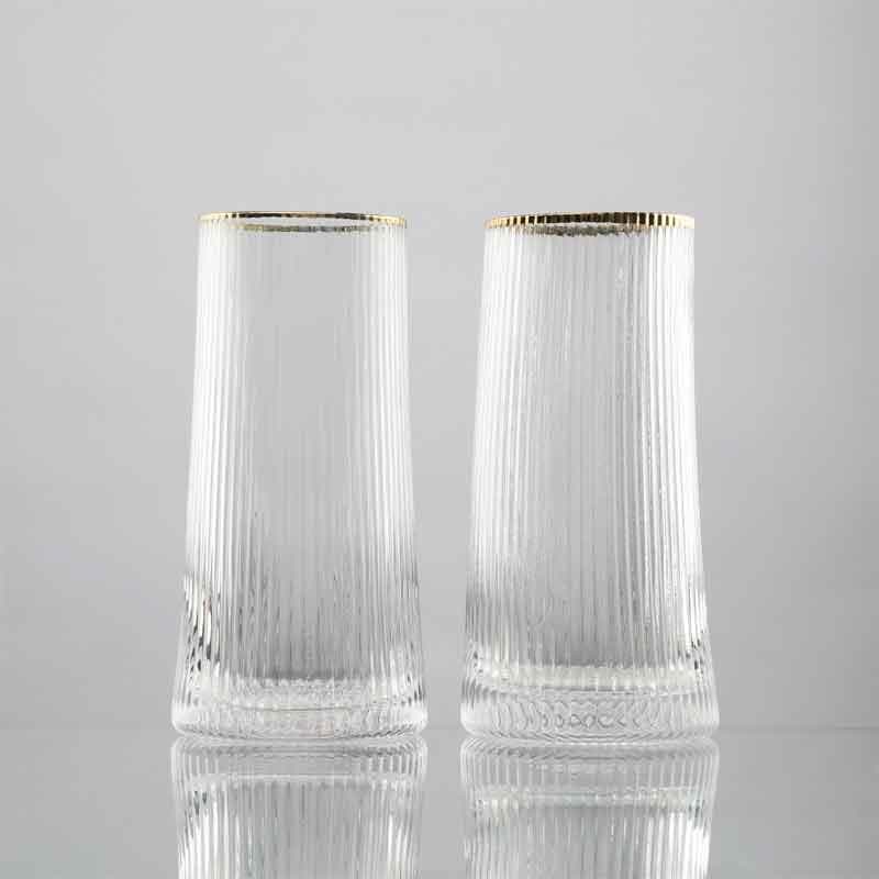 Buy Sway Away Ribbed Glasses (480 ml ) - Set Of Two Cocktail Glasses from Vaaree