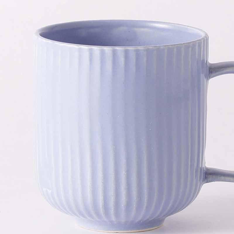 Coffee & Tea Mug - Ribbed Raves Mug With Tray (Lilac) - Set Of Two