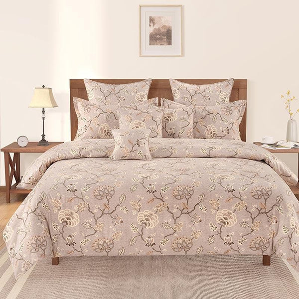 Comforters & AC Quilts - Light Brown Floral Comforter