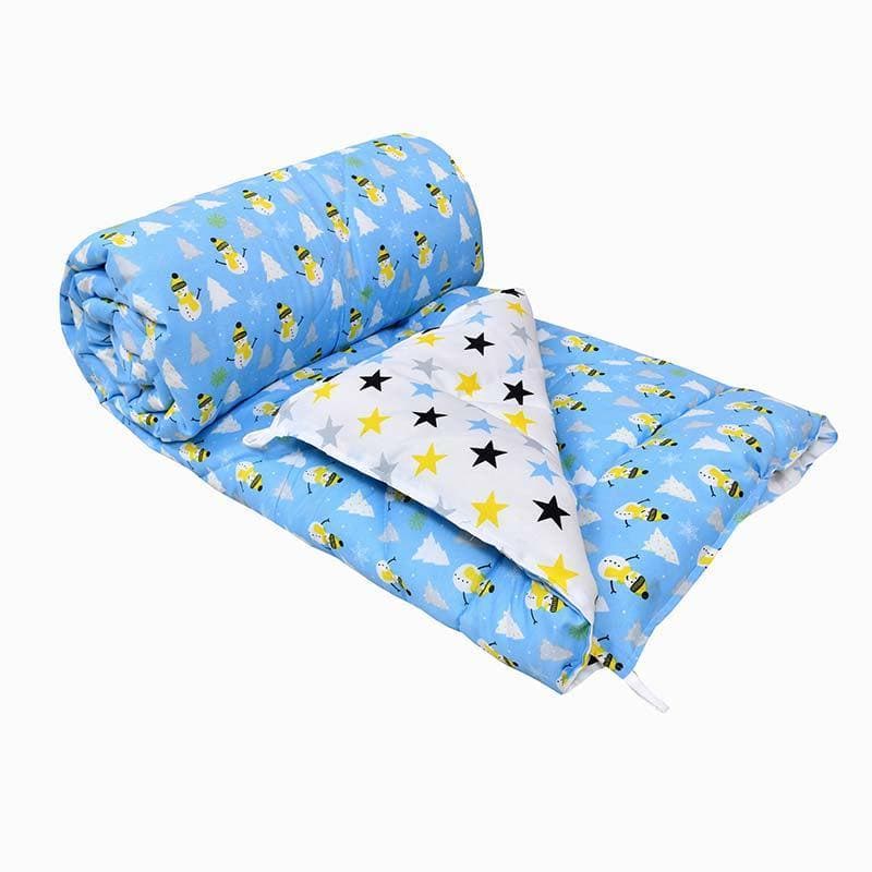 Buy Snow & Stars Reversible Kids Comforter - Blue Comforters & AC Quilts from Vaaree