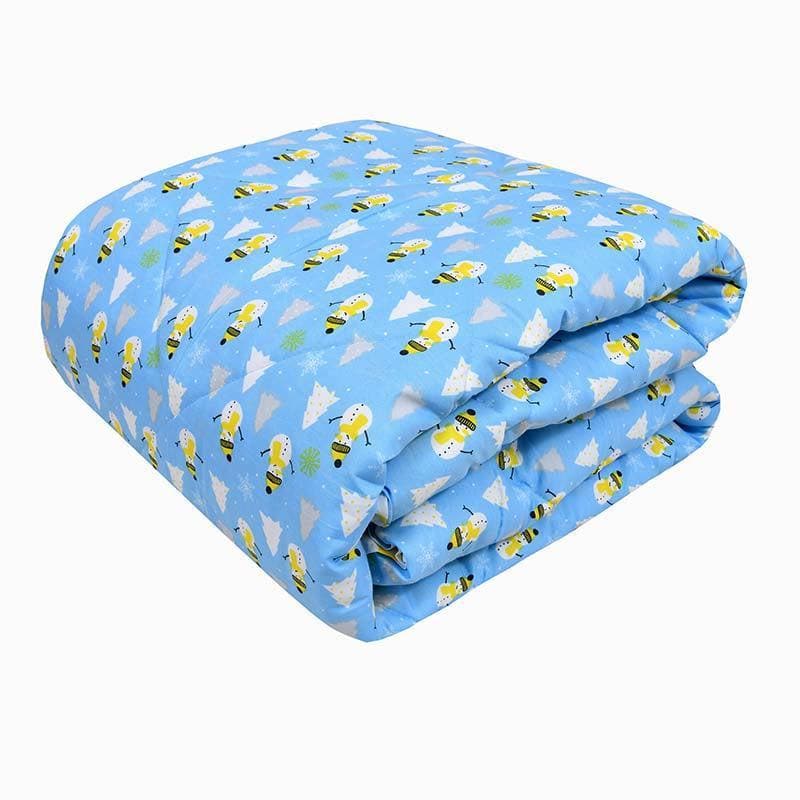 Buy Snow & Stars Reversible Kids Comforter - Blue Comforters & AC Quilts from Vaaree