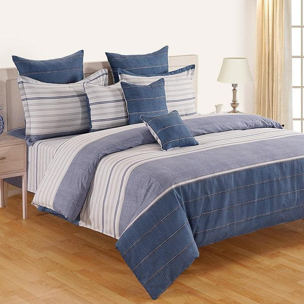 Buy Comforters & AC Quilts - Striped Pigeon Blue Comforter at Vaaree online