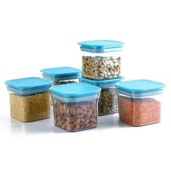 Container - Assorted Color Square Squad Container (600ML Each)- Set Of 6