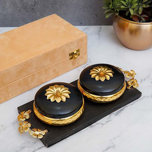 Buy Black & Gold Dryfruit Boxes Container from Vaaree