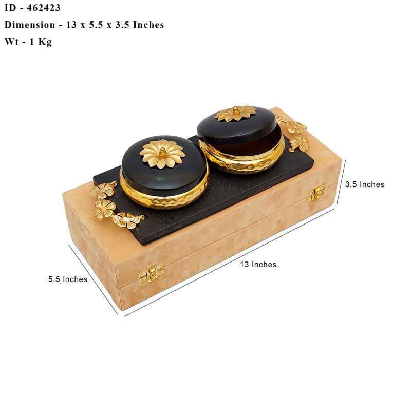 Buy Black & Gold Dryfruit Boxes Container from Vaaree